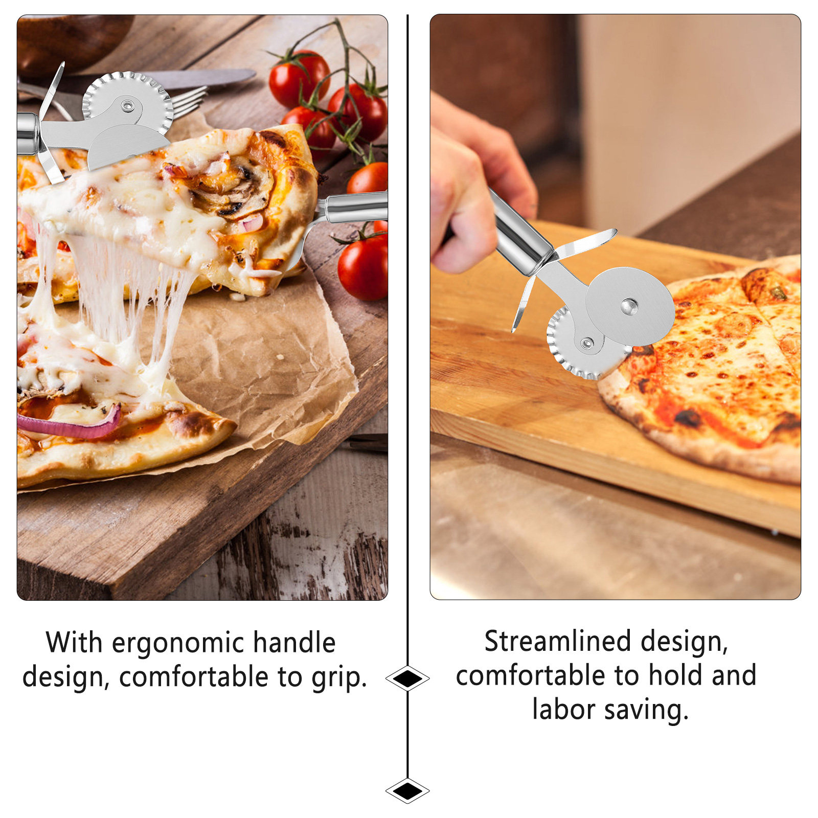 1Set Stainless Steel Pizza Whe - Kitchen Gadgets Gold ulasan dan harga