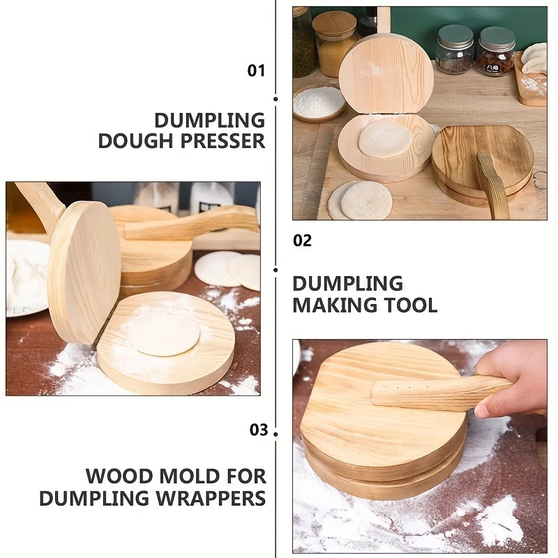 1pc wooden manual dough roller - Kitchen Gadgets Dumpling Maker ulasan dan harga